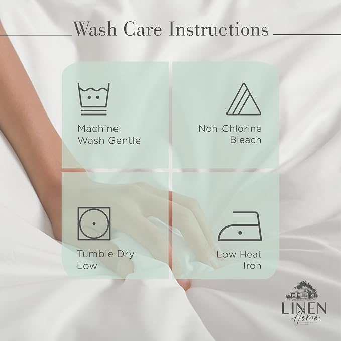 Linen Home 100% Cotton Percale Sheets Full Size, Pastel Turk, Deep Pocket - Image 5