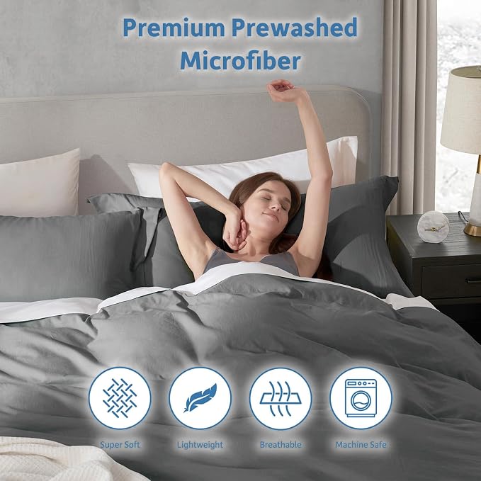 Nestl Grey Duvet Cover Full Size - Image 6