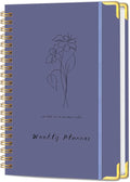 Undated Weekly Planner with Metal Corner Hardcover Notebook, A5 Size Journal by KAICNPAPER