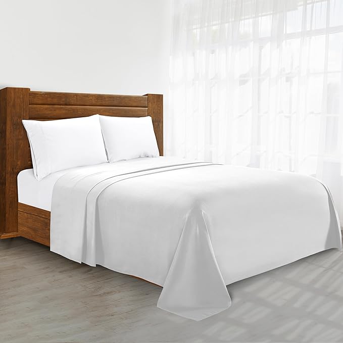 Luxury Flat Sheet on Amazon Elegant Comfort Wrinkle-Free 1500 Premier Hotel by ELEGANTCOMFORT