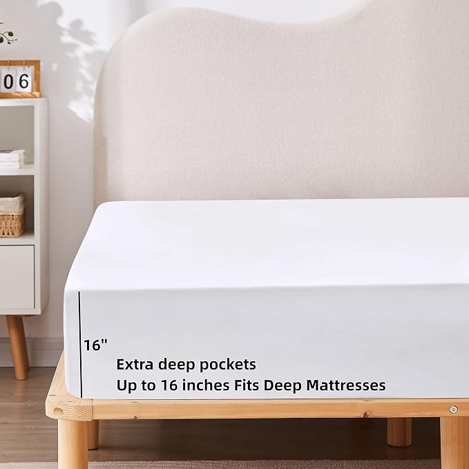 HBHLFZ Twin XL Fitted Sheet Only, Soft Breathable Bottom Sheet - Image 3