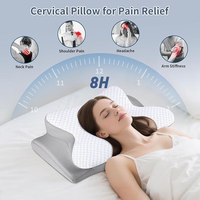 Cervical Neck Pillow for Pain Relief, Ergonomic Contour Pillow, Orthopedic - Image 3