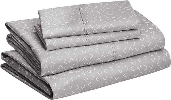 Amazon Basics Lightweight Wrinkle Free Breathable Microfiber 4 Piece Bed Sheet - Image 2