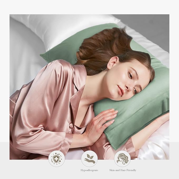 WishSmile Cooling Queen Pillowcases Set of 2 Breathable Cool Silky Soft Rayon - Image 2