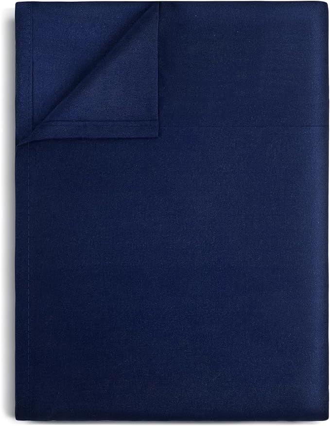 Lirex Navy Blue Twin Flat Sheet Only, Ultra Soft & Breathable Brushed 1800 by Lirex