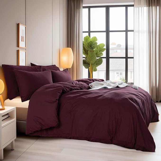 NEXHOME PRO Duvet Cover Set Kids Twin Size Linen Look Textured Organic Natural - Image 8