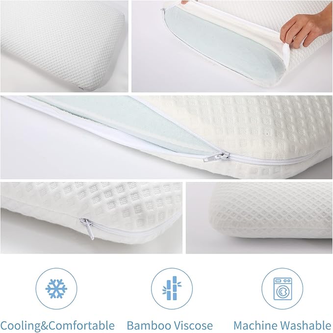 DLIGHT BD Slim 3.2" Stomach Sleeping Memory Foam Pillow-Thin, Soft Yet - Image 8