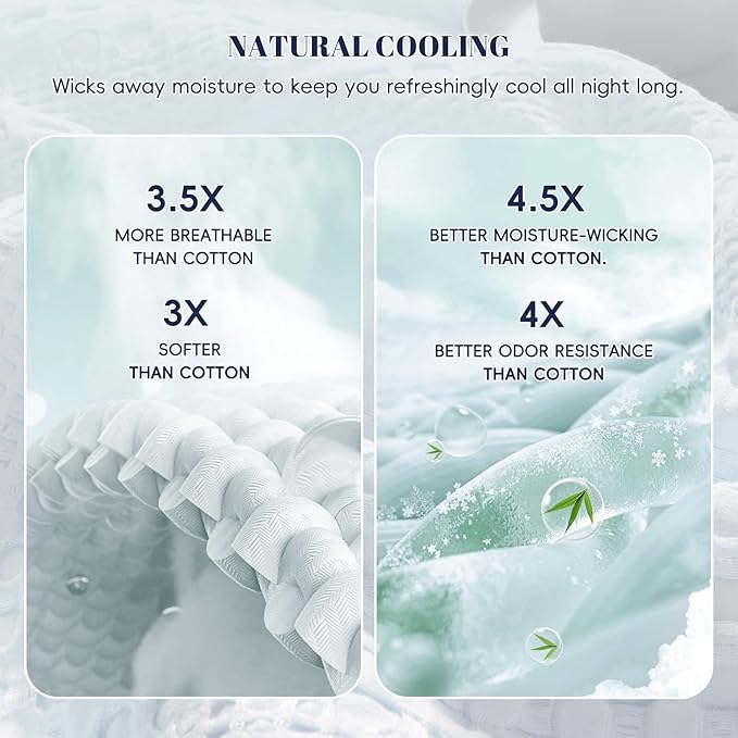 PHF Cooling Waffle Blanket Twin Size, Lightweight 60% Rayon from Bamboo & 40% - Image 3