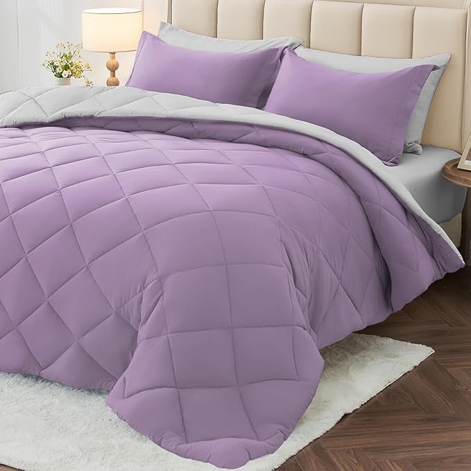 MUXHOMO 7 Pieces Full Comforter Set, Reversible Bed in a Bag Full Size by MUXHOMO