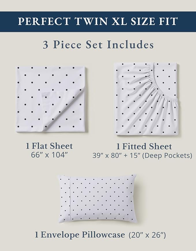 LANE LINEN 100% Organic Cotton Twin XL Sheets Set 3-Piece Pure Percale - Image 4