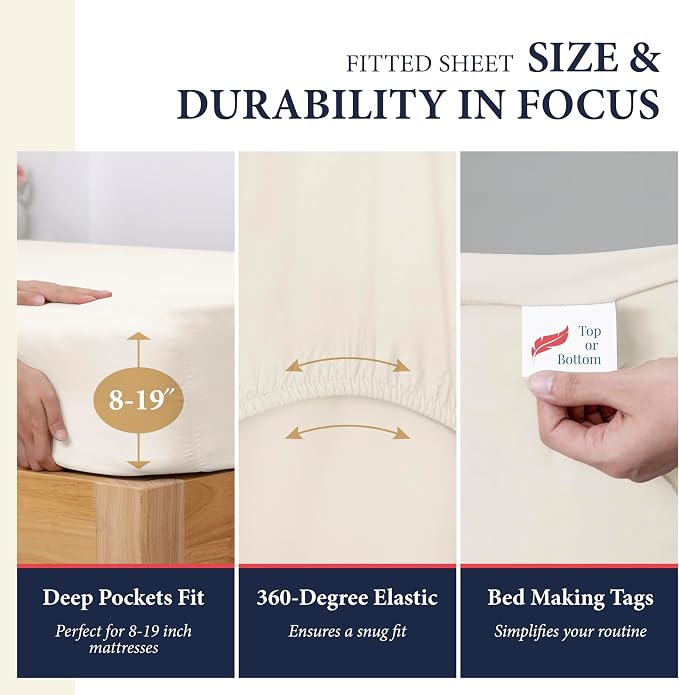 100% Egyptian Cotton Queen Size Sheets Set - Image 4