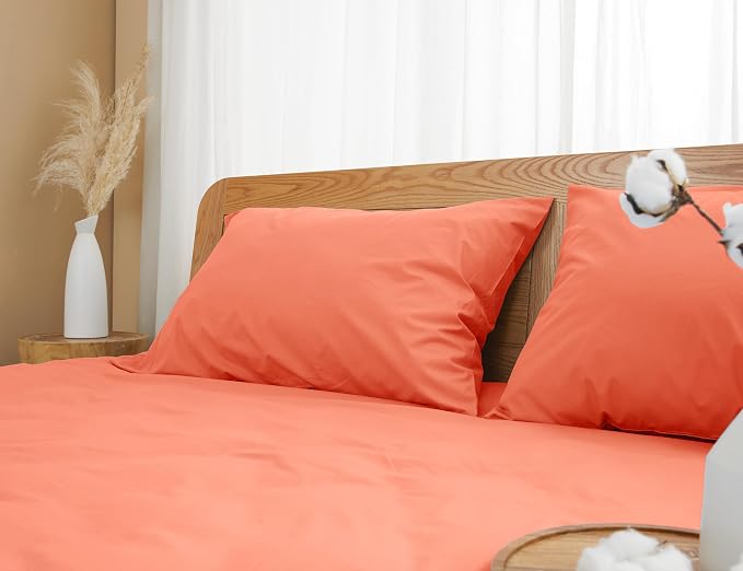 Pillow Cases, King Size Cotton Percale Weave Pillowcases, Pre-Shrunk Breathable - Image 7