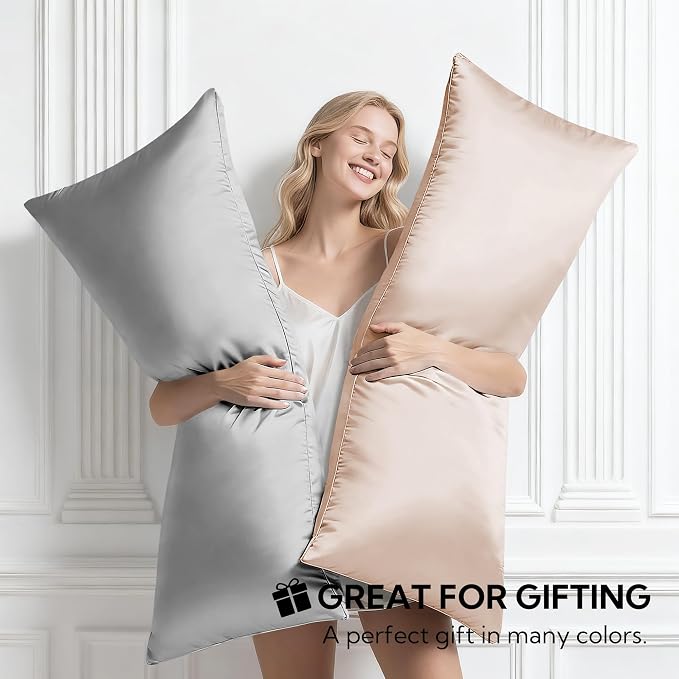 MR&HM Satin Body Pillow Cover, Soft and Breathable Body Pillow Case - Image 8
