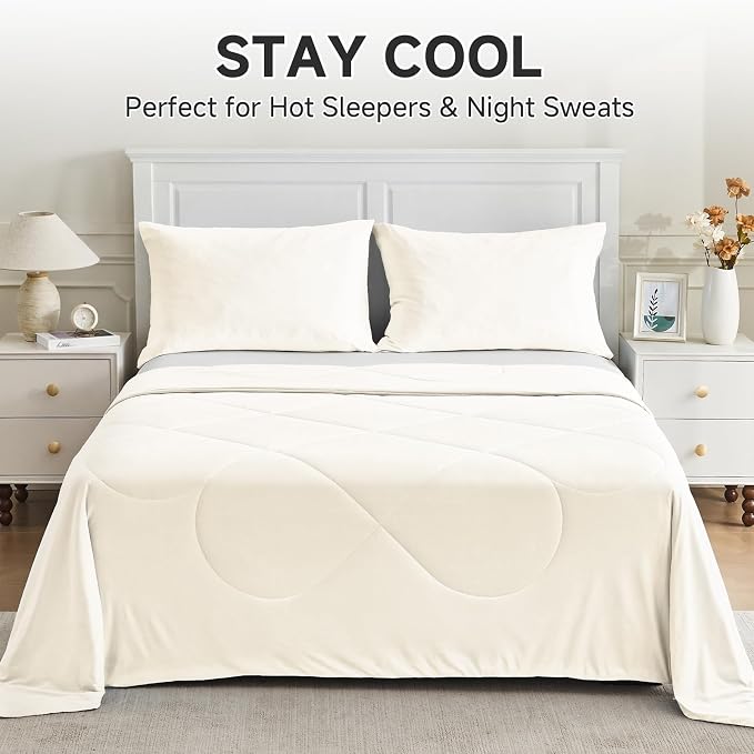 HOMFINE Cooling Comforter Queen Size, Japanese Double-Sided Cold Tech Fabric - Image 5