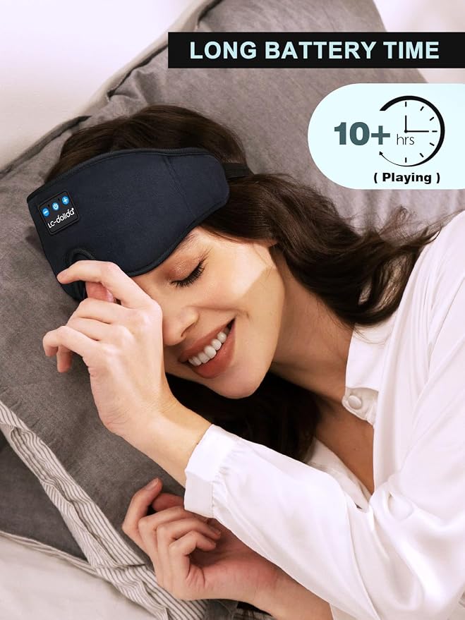 LC-dolida Sleep Headphones, 3D Sleep Mask Bluetooth Wireless Music Eye Mask - Image 4