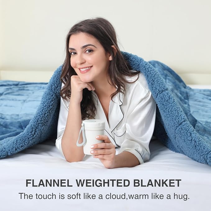 Aemicion Sherpa Weighted Blanket Queen Size 15lbs, Cozy Warm Heavy Blanket as - Image 3