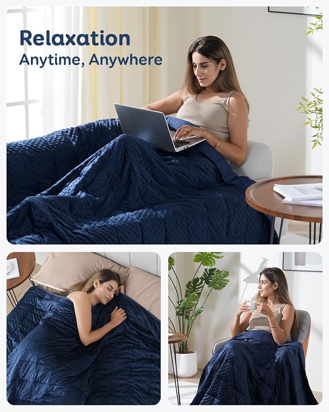 Kivik Weighted Blanket 15 lbs for Adults, Minky Dot Heavy Blankets, Microfiber - Image 5