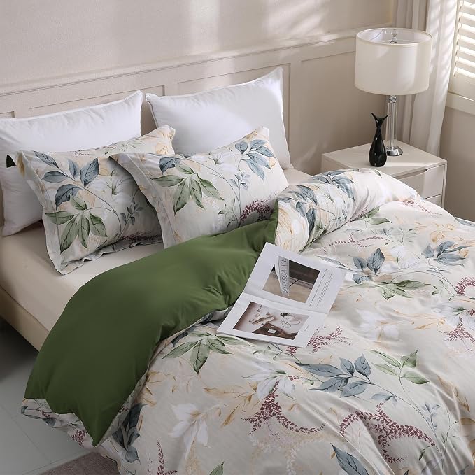 LONAVA King Botaincal 3 Pcs Duvet Cover Set, Breathable Soft Microfiber Forest - Image 8