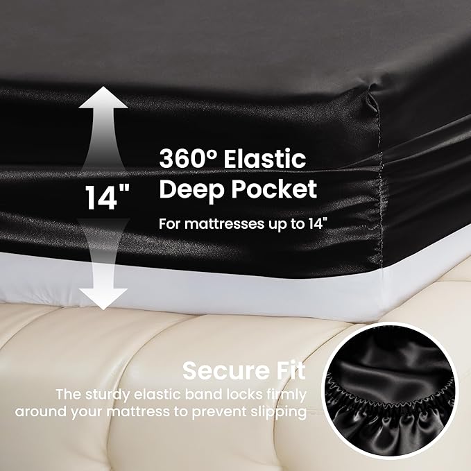 Love's cabin Twin XL Satin Sheet Sets - Image 4