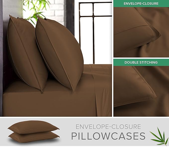 Queen Pillowcases by Pure Bamboo, Genuine 100% Organic Viscose Derived from - Image 2