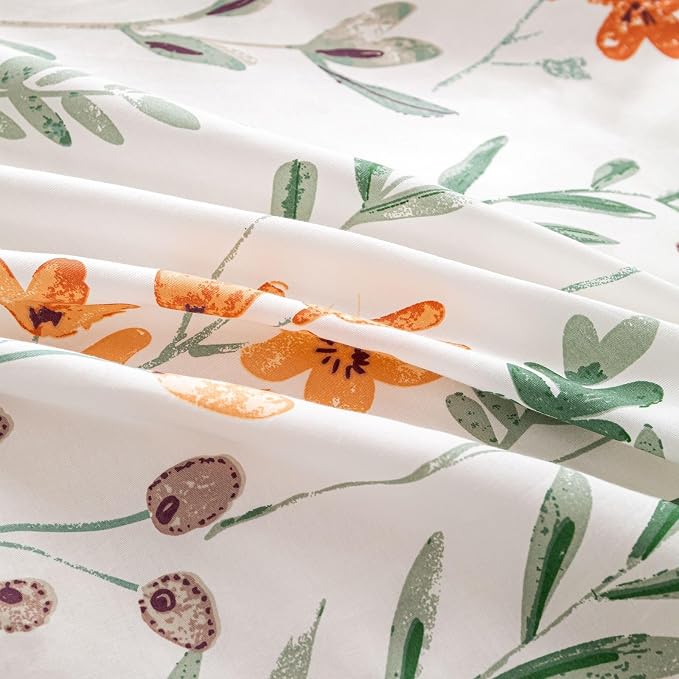 OAITE Duvet Cover Set Twin Size Floral Pattern Ultra Soft 100% Cotton Duvet - Image 6