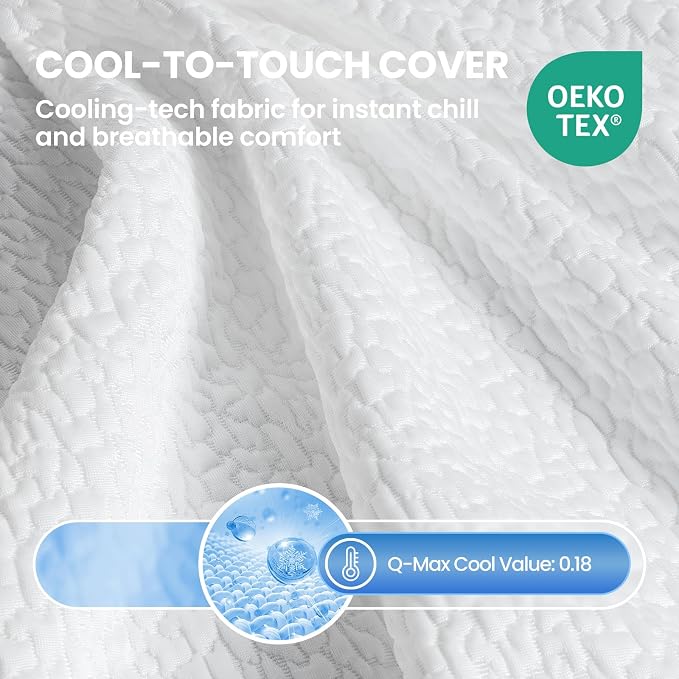 BedStory Cooling Mattress Topper Twin XL, 3 Inch Gel Infused Memory Foam Topper - Image 3