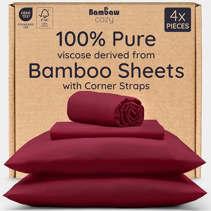 Bambaw 100% Viscose Derived from Bamboo Sheets Full Size Set – 4pcs Set of Full by Bambaw