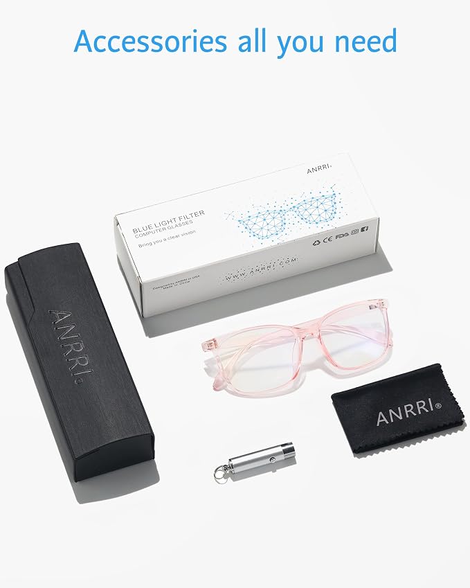 ANRRI Blue Light Blocking Computer Glasses Women Anti Eyestrain UV Filter Lens - Image 6
