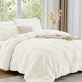 Sasttie California King Comforter Set, 7-Piece Bed in a Bag, Pintuck Bedding by SASTTIE
