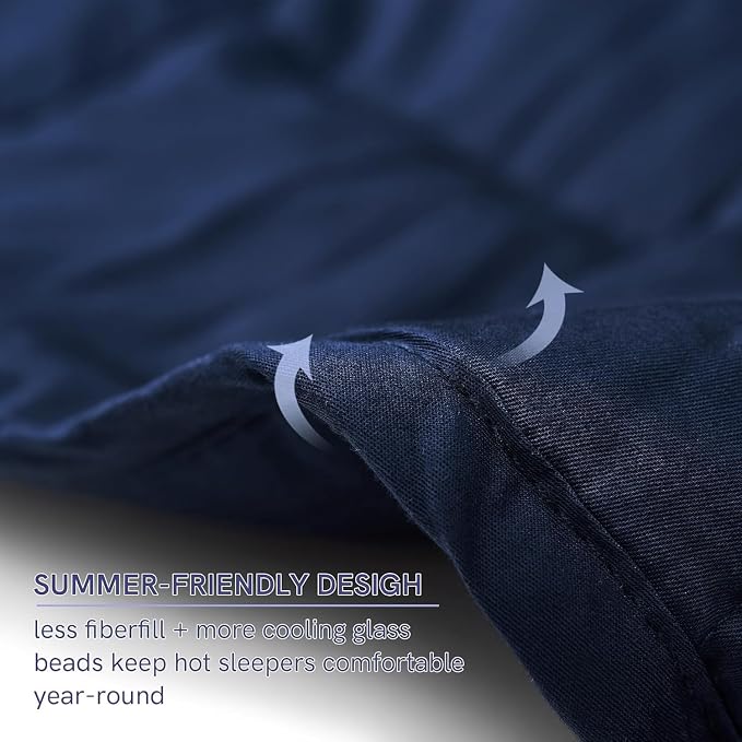 YnM Exclusive Weighted Blanket, Soothing Cotton, Smallest Compartments - Image 5