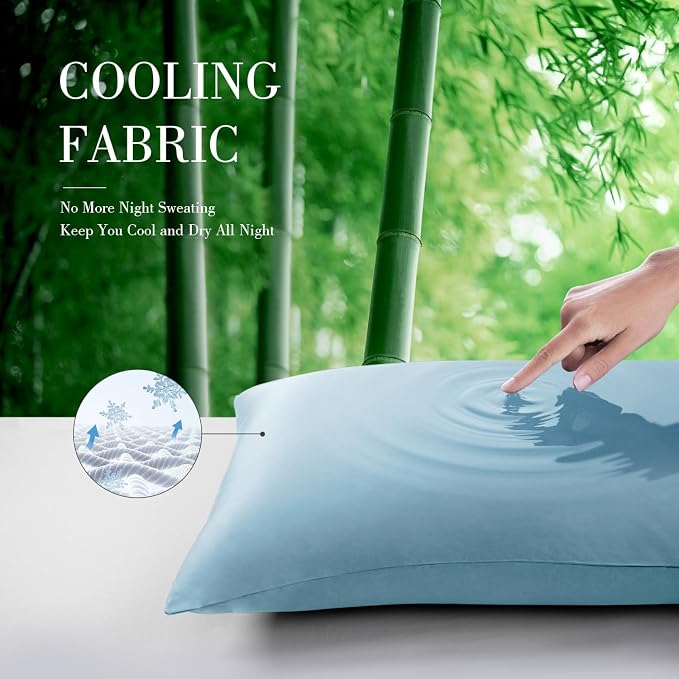 WishSmile Body Pillow Cases Light Blue 20x54 - Image 2