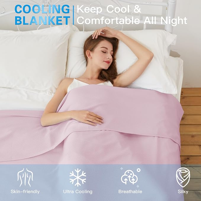 AmyHomie Cooling Blanket, 100% Rayon Derived from Bamboo, Cool Summer Blanket - Image 2