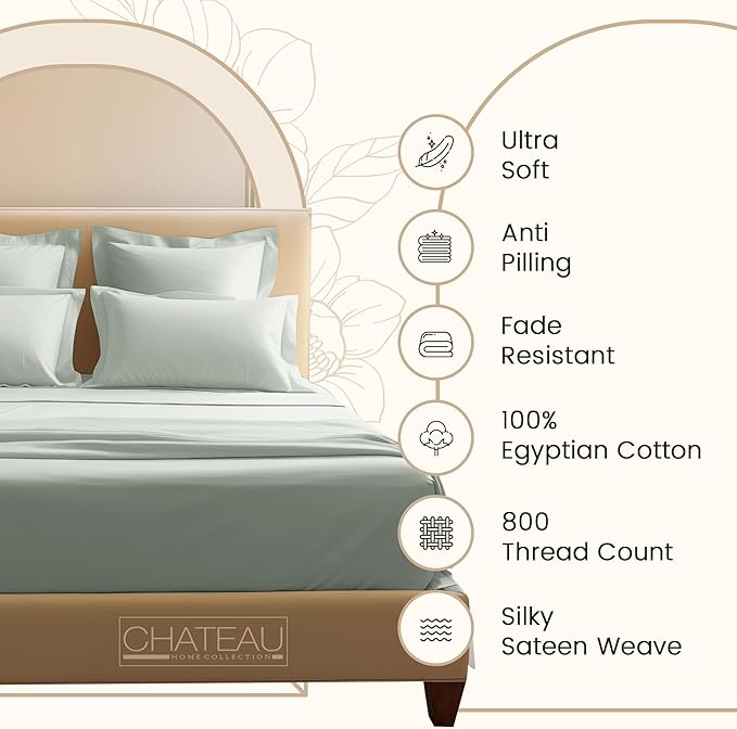 Deep Pocket Queen Sheets Set, Egyptian Cotton Sheets Queen Size Bed Set - Image 5