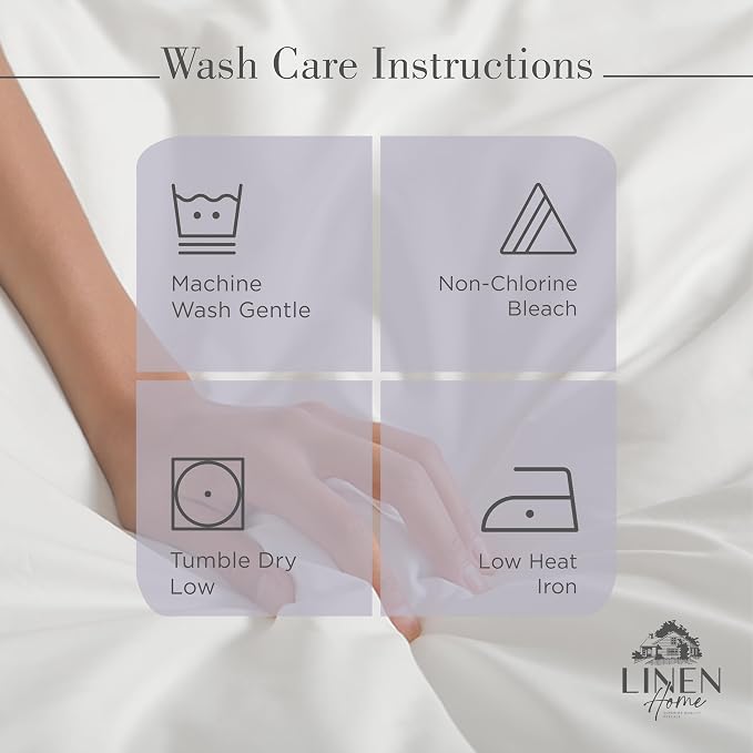 Linen Home 100% Cotton Percale Sheets King Size, Prelude Purple, Deep Pocket - Image 5