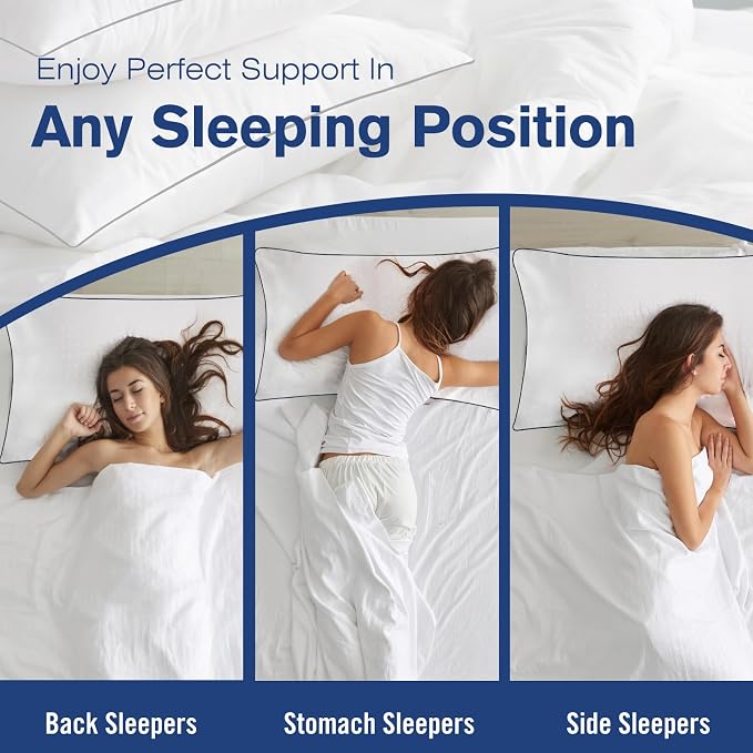 Queen Size Bed Pillows for Sleeping 4 Pack, Luxury Hotel Pillows, Comfortable - Image 7