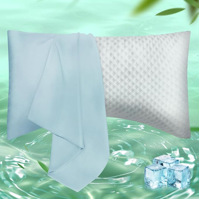 Curved Pillow Case Queen Size, Side Sleeper Pillow Cases Cover Cooling Rayon by JamRest