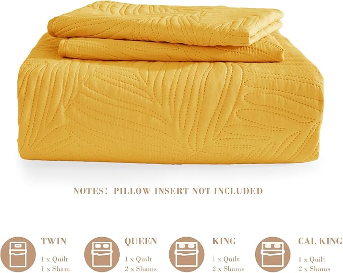 Exclusivo Mezcla Queen Quilt Bedding Set, Lightweight Yellow Quilts Queen Full - Image 6