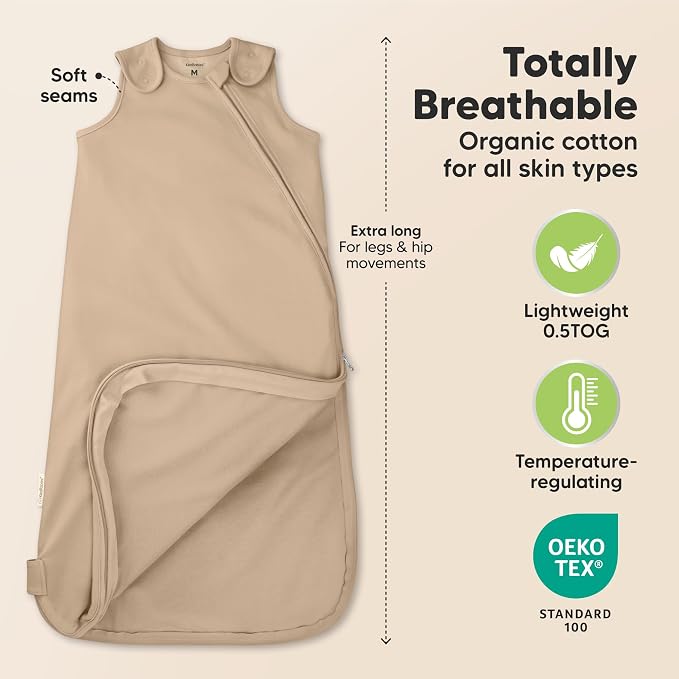 2-Pack Organic Baby Sleep Sacks, 100% Cotton - Image 3