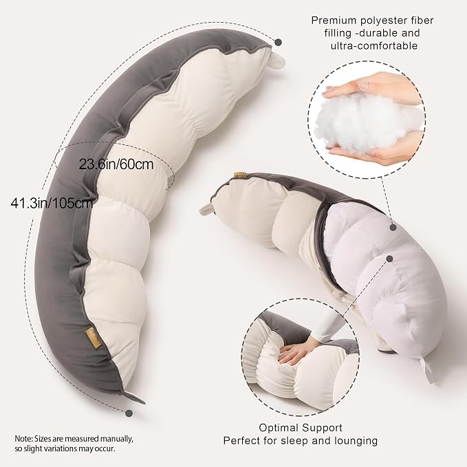 Peallow – Long Round Body Pillow - Image 3