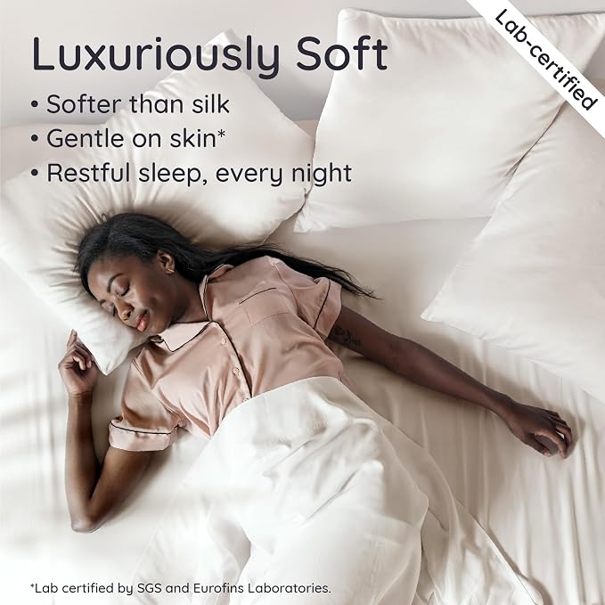 Bambaw 100% Viscose Derived from Bamboo King Fitted Sheet - Image 4