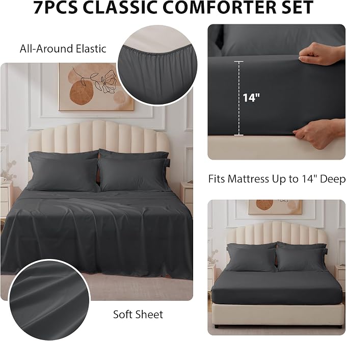 Twin Comforter Set Dark Grey - Image 2