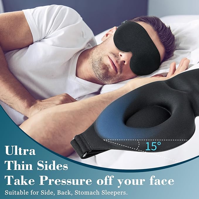 ZGGCD Sleep Mask for Side Sleeper, Light Blocking Sleeping Eye Mask for Women - Image 3