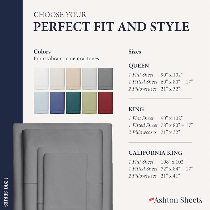 100% Egyptian Cotton Sheets California King Size - Image 8