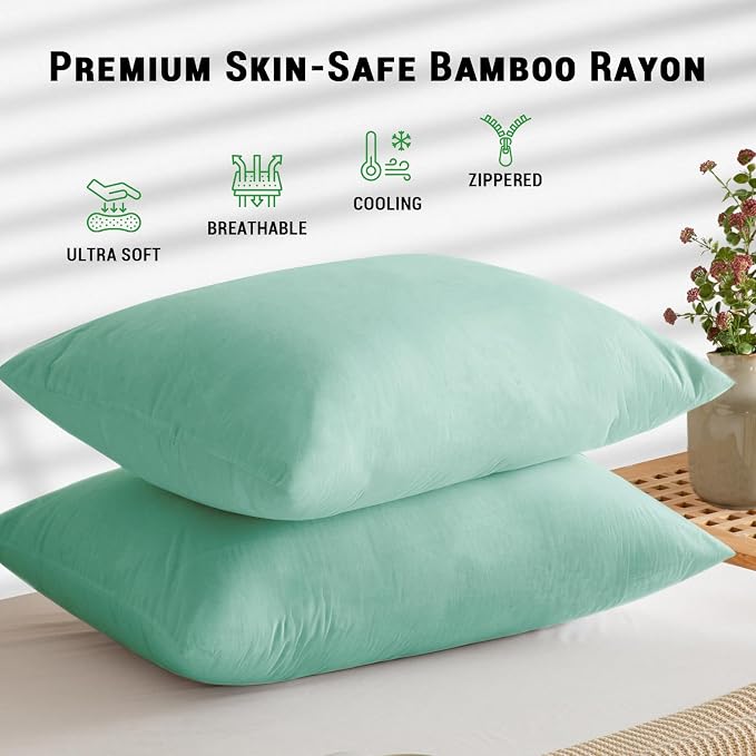 Gogreen Bamboo Rayon Waterproof Pillow Protector, Breathable Pillow Cover - Image 2