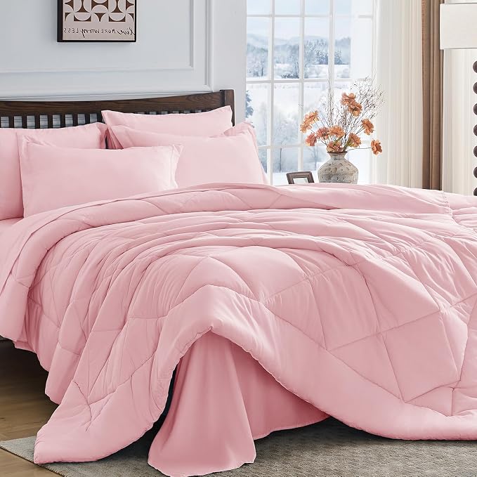 HEVUMYI Pink King Comforter Set by HEVUMYI