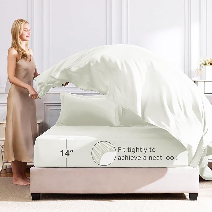 CozyLux Full Size Comforter Sets Ivory - Image 5