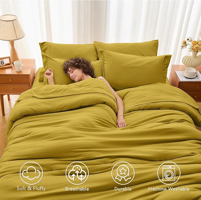 MUXHOMO 7 Pieces Full Comforter Set, Soft Bed in a Bag Full Size, All Season - Image 2