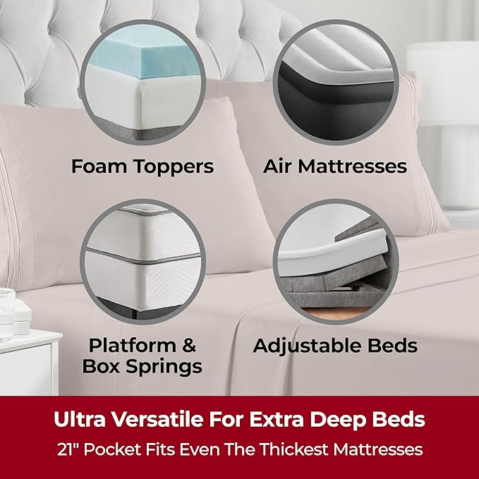 Mellanni Extra Deep Twin Sheets - Image 2