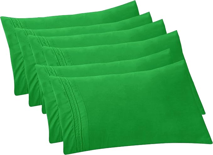 Elegant Comfort 6-Pack Solid Pillowcases 1500 Premium Hotel Quality Microfiber by ELEGANTCOMFORT
