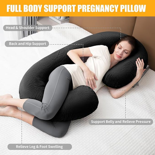 1 MIDDLE ONE Pregnancy Pillow, C Shaped Full Body Pregnant Women Sleeping Pillow - Image 2